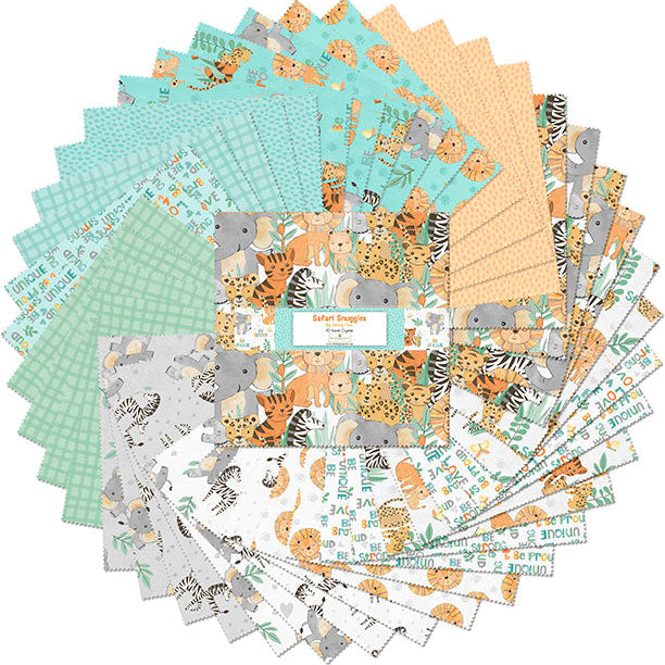 Collection of patterned paper sheets with animal designs on a white background