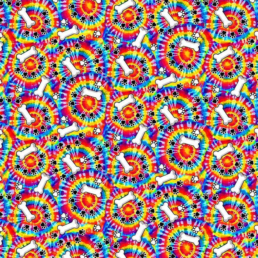 GAIL-CD4462 MULTI || BONES & PAW ON TIE DYE