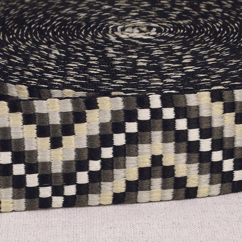 1154B38 14 Webbing Geometric Blacks