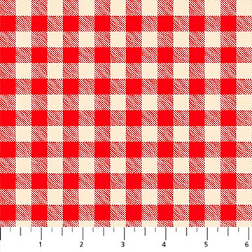 Camping Therapy - 10633-12 - Gingham Red and Ivory