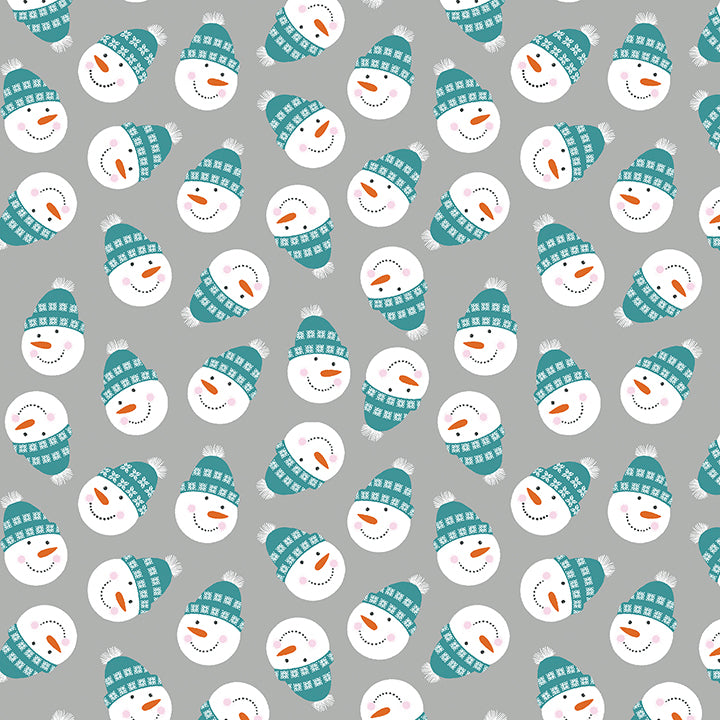 13419P13B - Snowman Frolic Grey