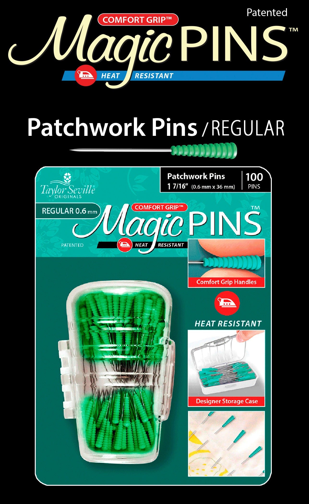 Magic Pins Patchwork Regular 100pc