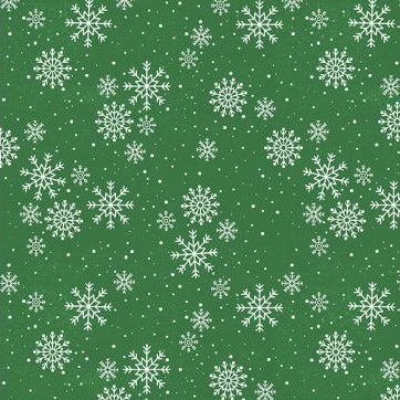 Green background with white snowflakes