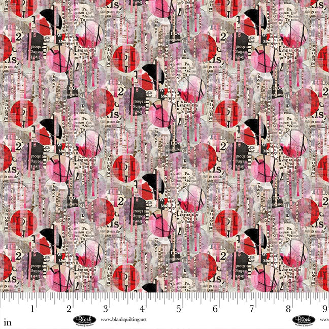 4199-22 Pink || Spread The Word || Newspaper with Abstract Dots-Pink
