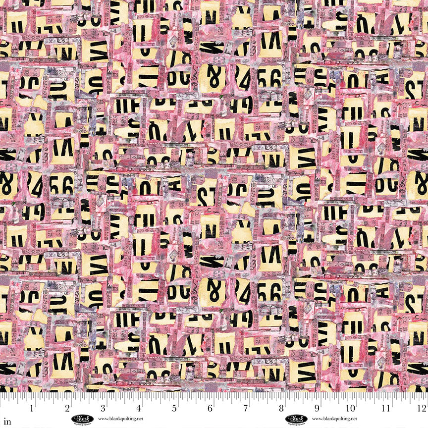 4202-22 Pink || Spread The Word || Abstract Letters & Numbers-Pink