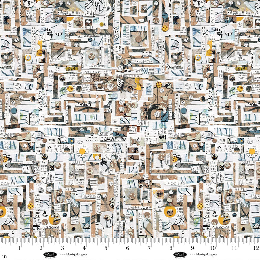 4203-30 Tan || Spread The Word || Abstract Newspaper Snips-Tan