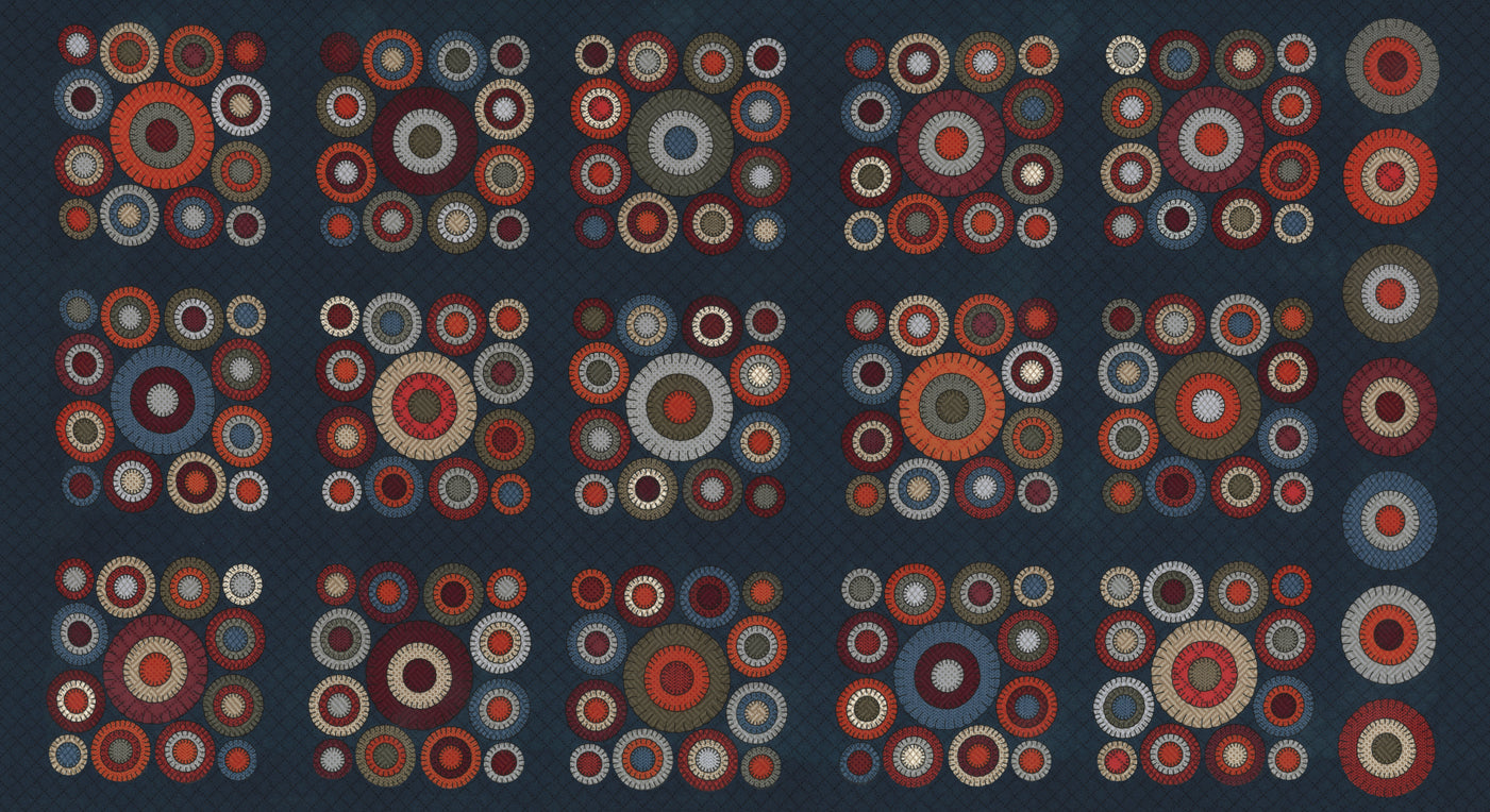 49319 16F Prairie Gather Flannel Panel Indigo