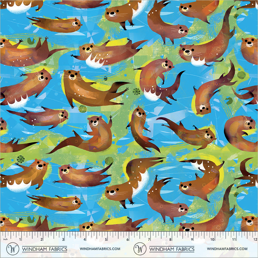 Animal Kingdom || 55461D-7 Cyan || Swimming Otters