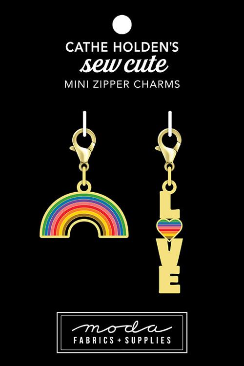 Mini Rainbow Love Zip Pull 2ct
