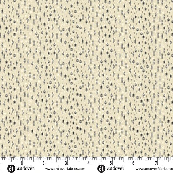 A-1335-L Green Leaves by Andover Fabrics Micro Ikat Cream