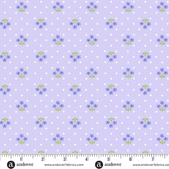 A-002-P Plain and Simple by Andover Fabrics Tri Flower Wisteria