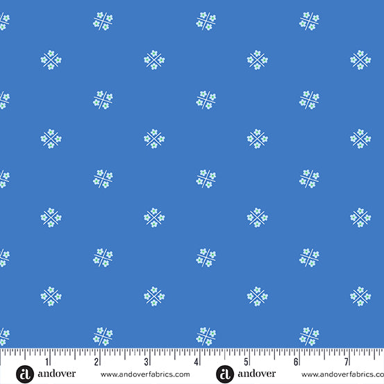 A-005-B Plain and Simple by Andover Fabrics Flower Box Cerulean