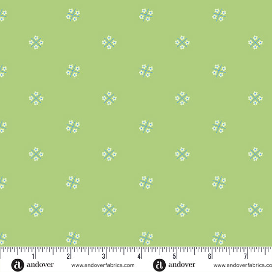 A-005-G Plain and Simple by Andover Fabrics Flower Box Key Lime