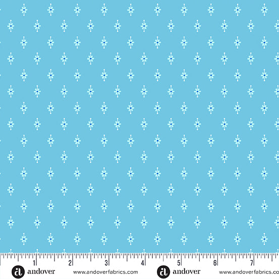 A-007-T Plain and Simple by Andover Fabrics Flower Pin Aquamarine
