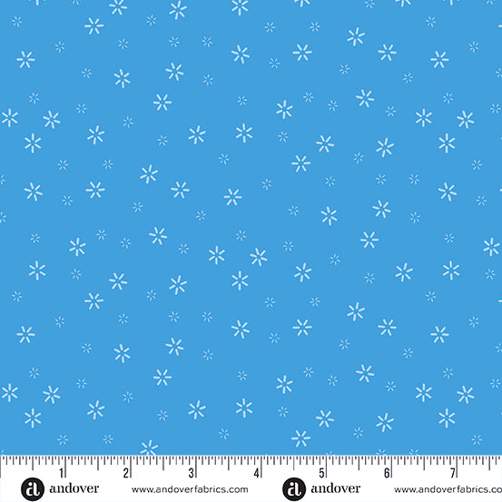 A-008-B Plain and Simple by Andover Fabrics Blossoms Lake Blue