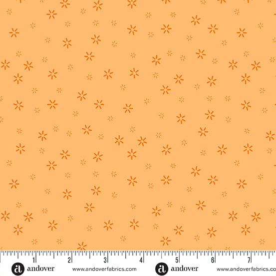 A-008-O Plain and Simple by Andover Fabrics Blossoms Tangerine