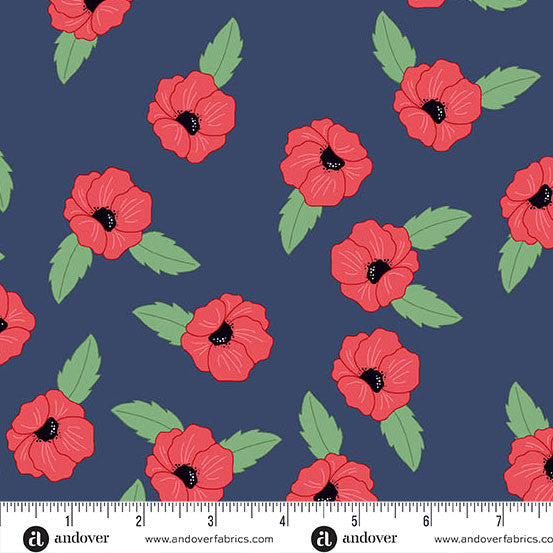 A-10001-B || Oh Say Can You Sew || Poppy Fields Navy