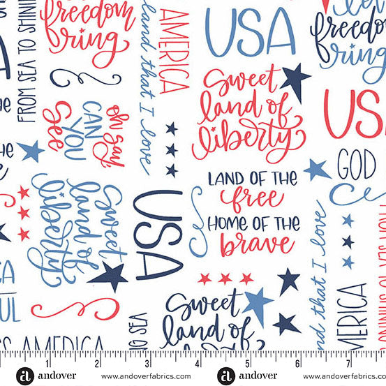 A-10006-L || Oh Say Can You Sew || Land That I Love White