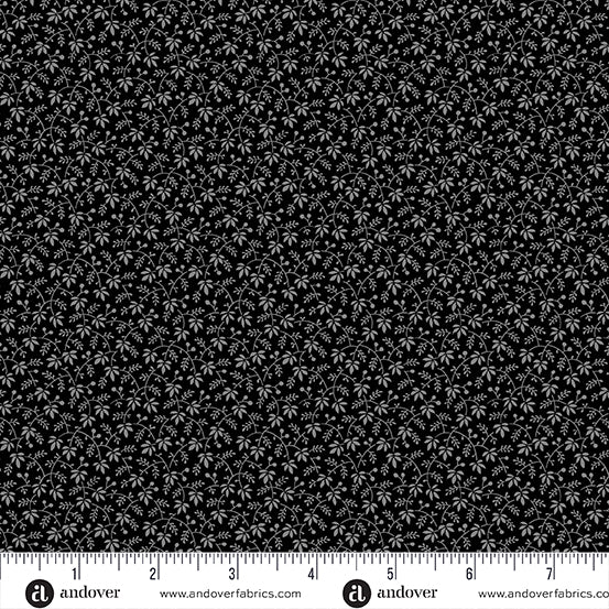 A-1105-K Pumpkin Licorice by Andover Fabrics Droopy Floral Licorice