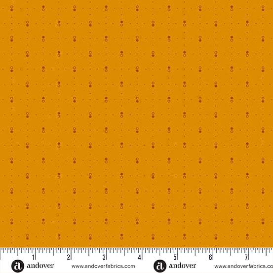 A-1270-Y Little Gems by Andover Fabrics Circle Dots Saffron