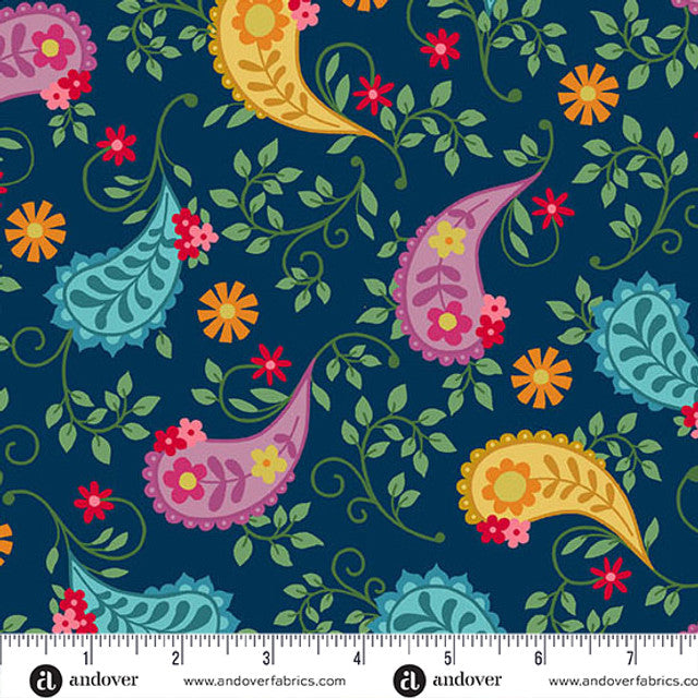 A-1652-B || Whimsy || Grand Paisley Navy