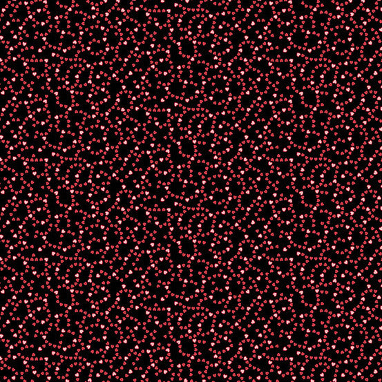 A-403-K Be Mine by Andover Fabrics Heart Tracks Black