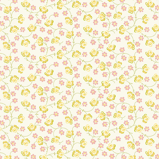 A-404-Y Welcome Spring by Andover Fabrics Rose Vine Yellow
