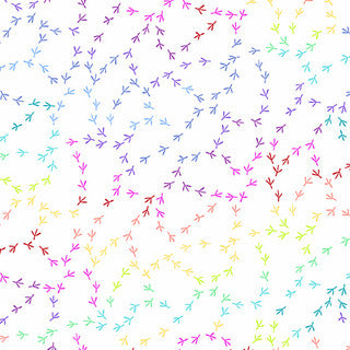 A-9729-L || Chicken Tracks || Rainbow Chicken Tracks Rainbow White