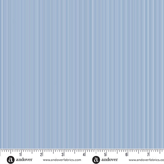 MU-2088-B High Tide by Makower UK Pin Stripe Blue