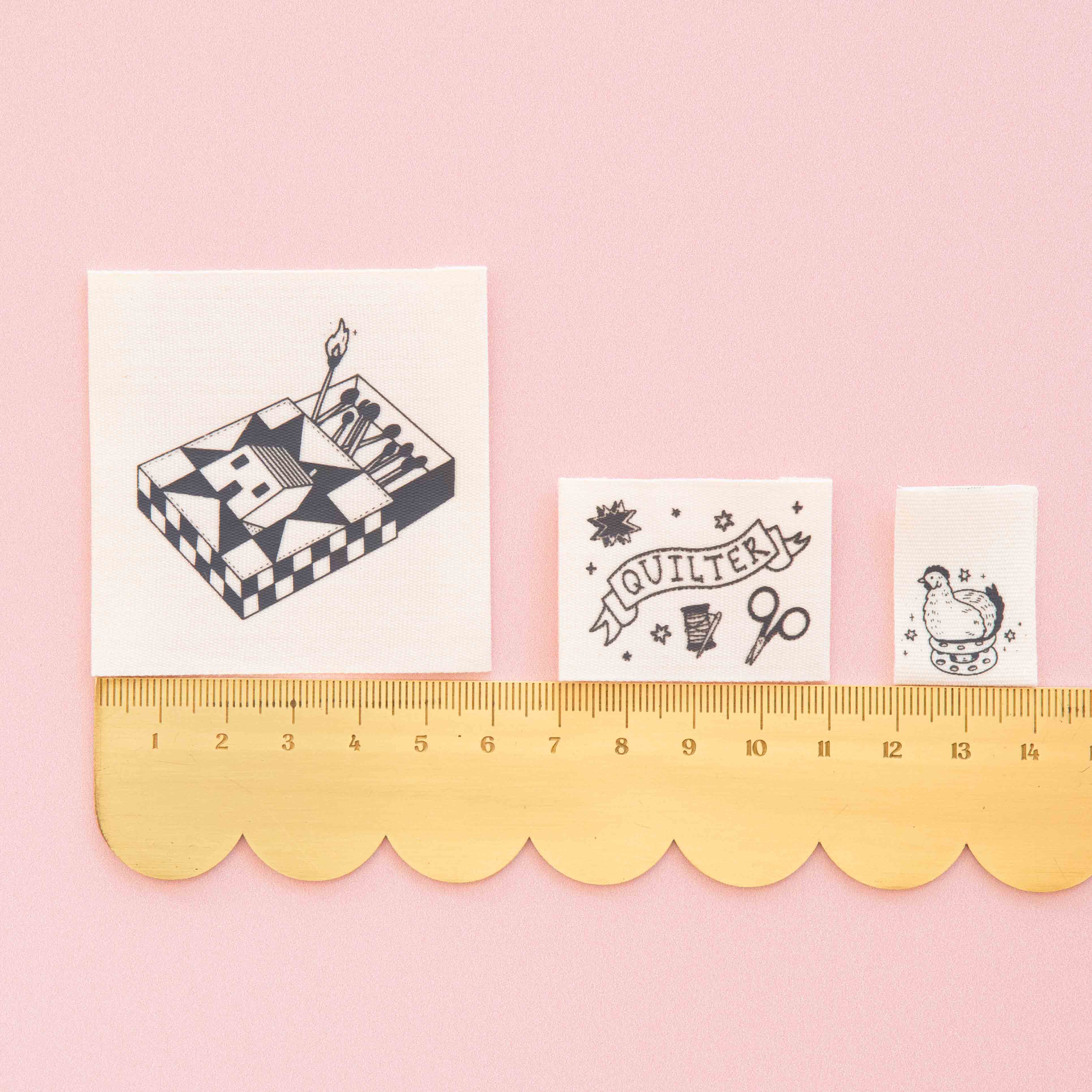 Toad and Sew Quilty Tattoo Woven Labels Multipack