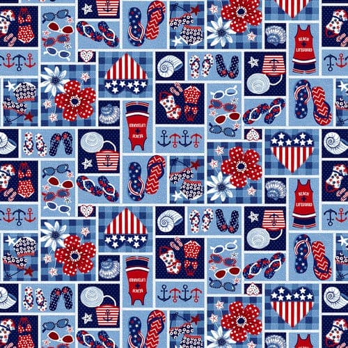 7479-11 Chambray - Irregular Patch || Star Spangled Beach