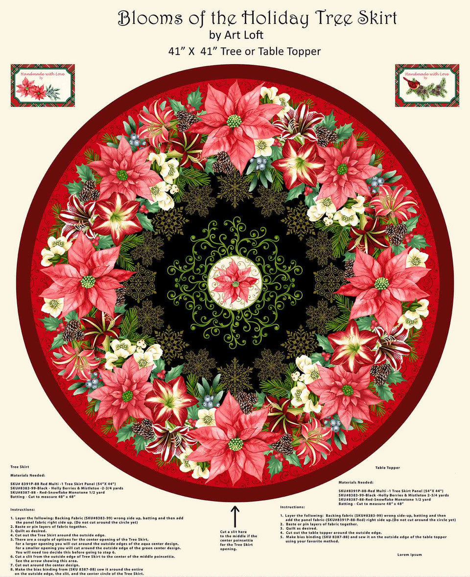 8391P-88 Red Multi || Blooms of the Holiday
