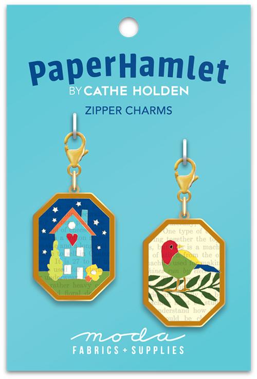 CH199 House & Bird Zip Pull 2ct