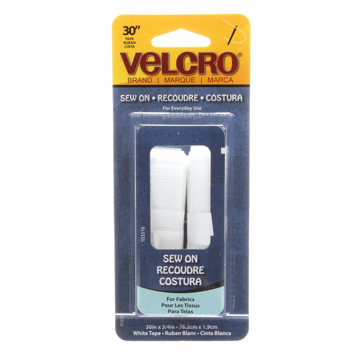 VELCRO® Brand Fastener Regular Duty Strip White 3/4in x 30in # 90030V