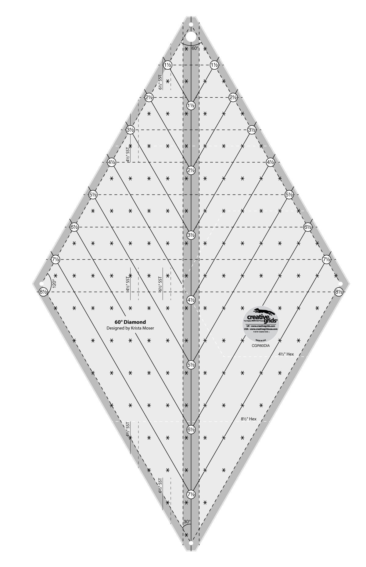 CGR60DIA Creative Grids 60 Degree Diamond Ruler
