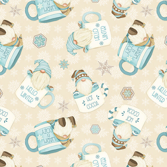 F9640-44 Cream || I Love Sn'Gnomies Flannel