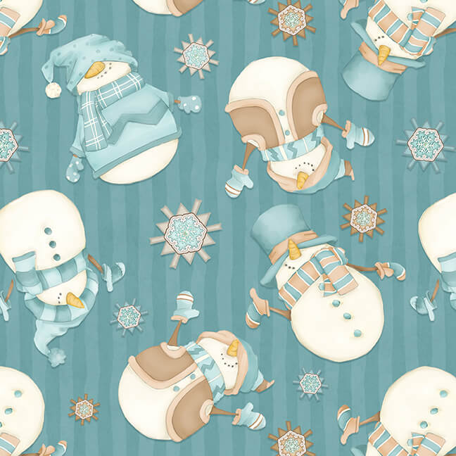 F9644-11 Dk.Aqua || I Love Sn'Gnomies Flannel