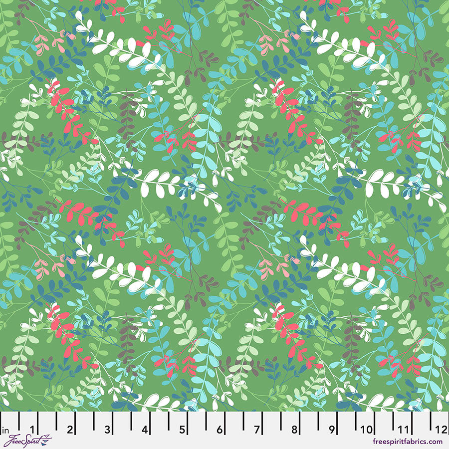 LG Leaves - Green || Snowy Weather Flannel