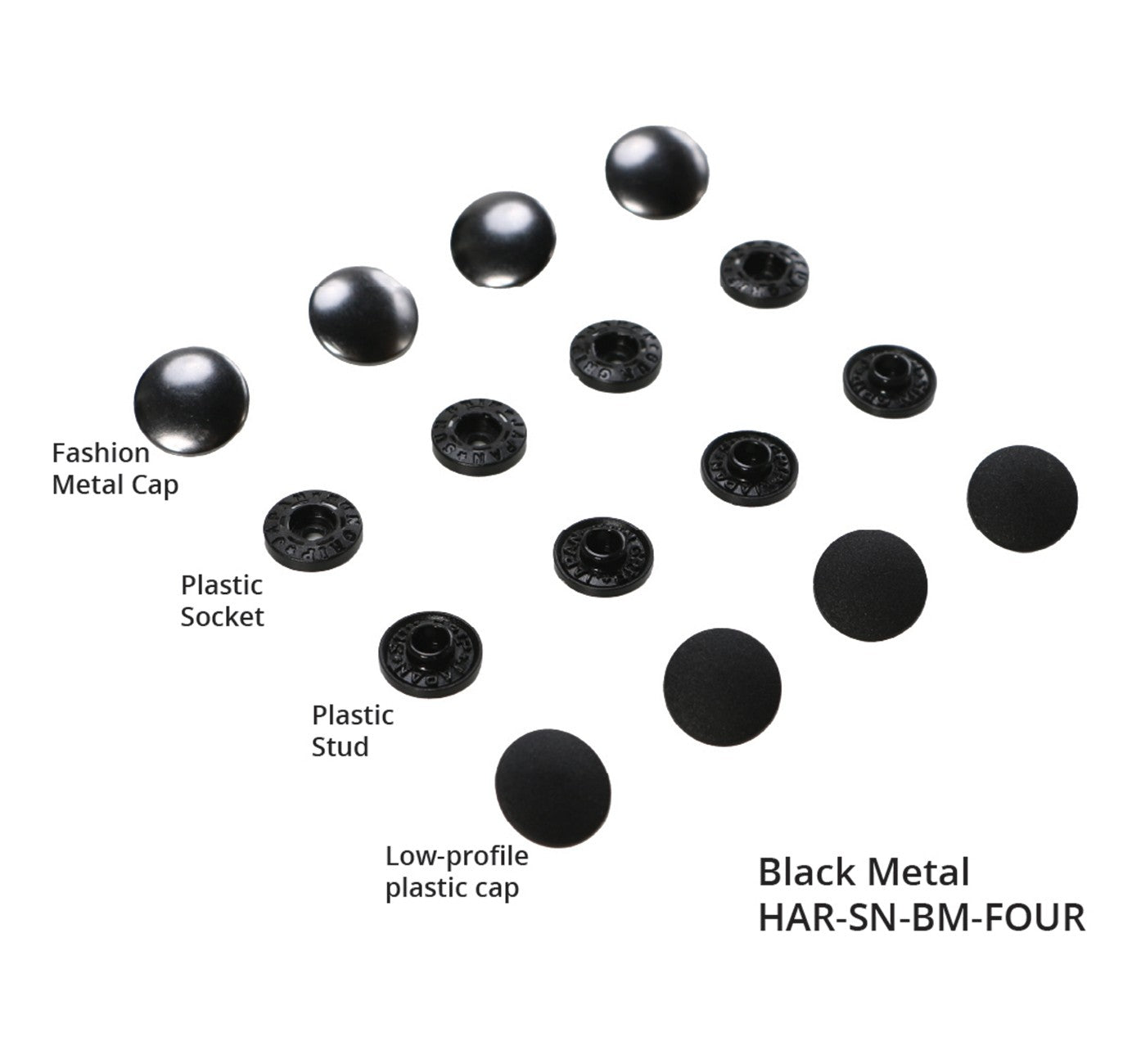 By Annie Tool Free Snaps - Black Metal