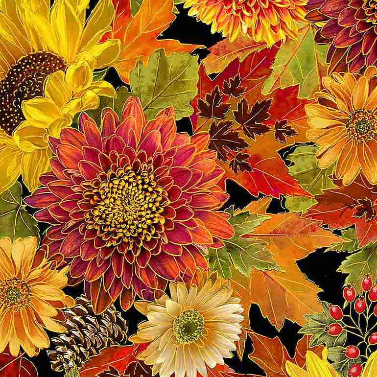 PACKED HARVEST BOUQUETS METALLIC || HARVEST-CM1286 BLACK