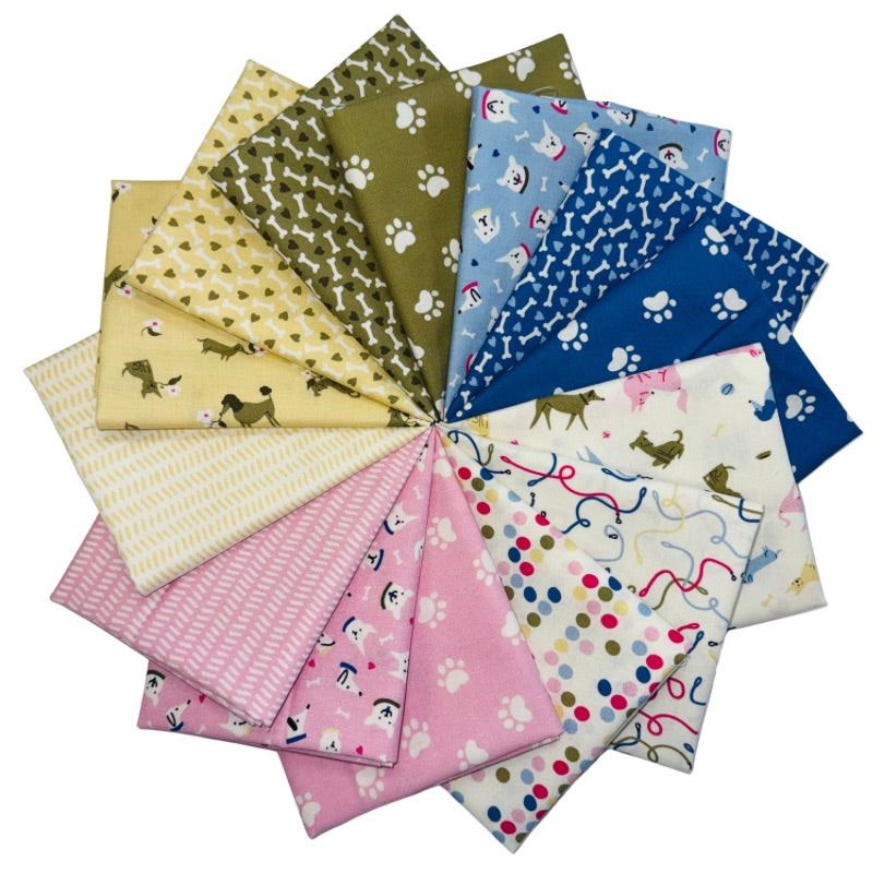 Playful Dogs 14 Fat Quarter Bundle