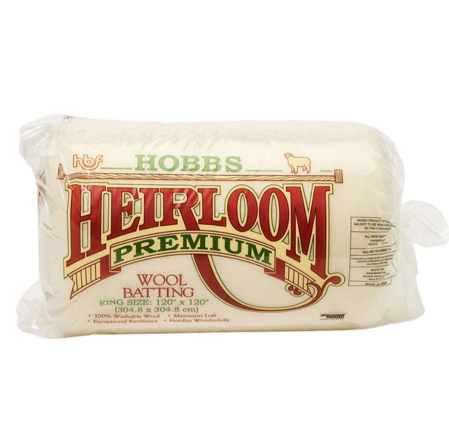 Batting Heirloom 100% Wool 120in x 120in