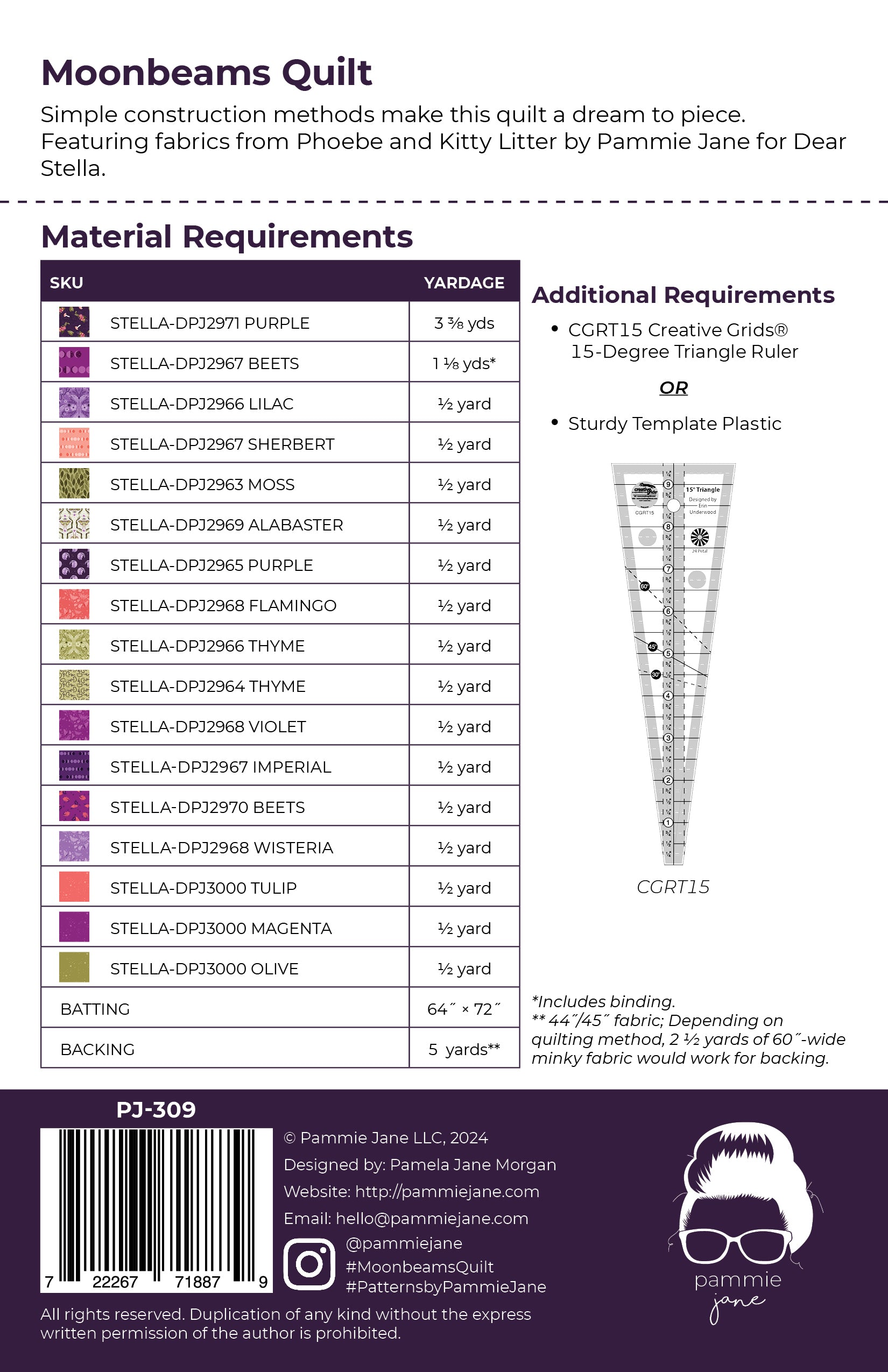Moonbeams Quilt #309 - Pammie Jane