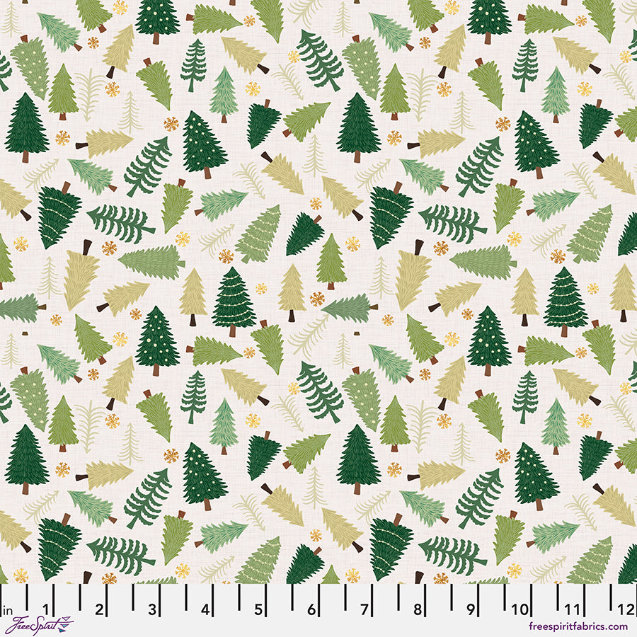 PWMC091.XLINEN Joy Pines - Linen || Christmas Cabin