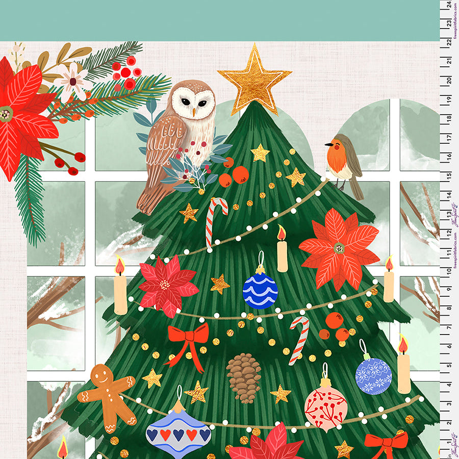 PWMC093.XPANEL Cozy Christmas - Panel || Christmas Cabin