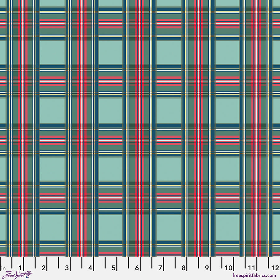 PWMC096.XAQUA Tartan Tradition - Aqua || Christmas Cabin