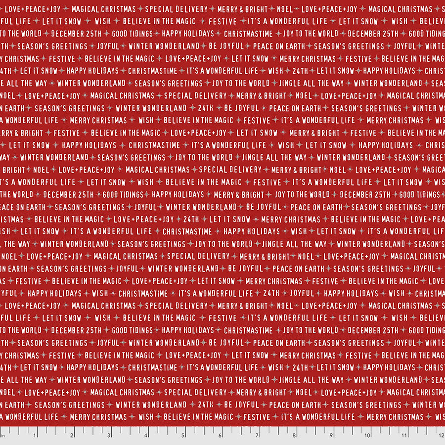 PWTH163.RED Festive Text - Red || Christmastime