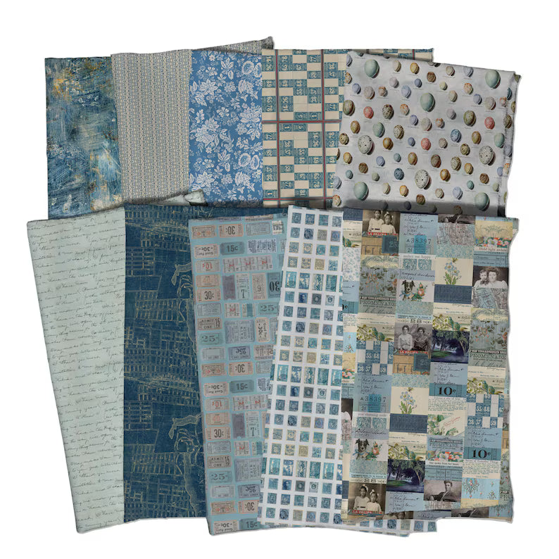 Tim Holtz Palette Blue Fat Eighth Pack