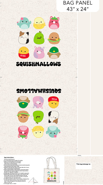 Promotional panel for Squishmallows with various character designs on a white background.