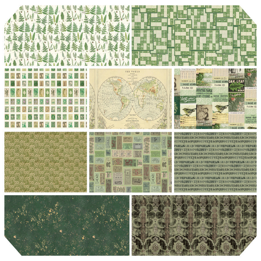 Tim Holtz Palette Green Fat Quarter Pack